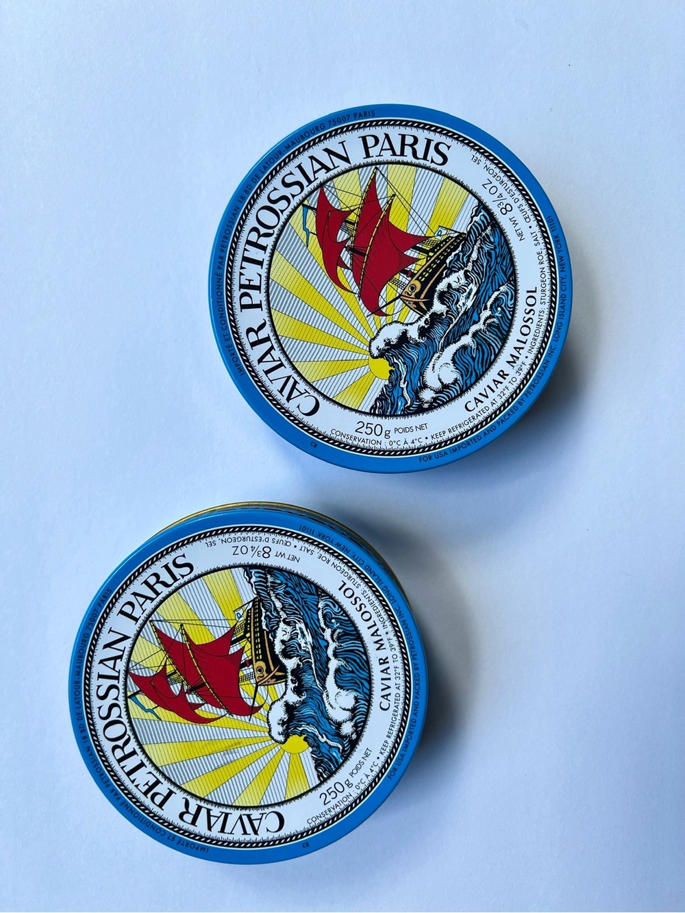 Caviar Petrossian Paris Tin Containers (Set of 2)